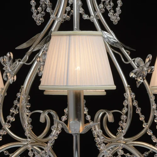 Люстра подвесная Валенсия 299011608 Chiaro бежевая на 8 ламп, основание серебряное в стиле классический  фото 6